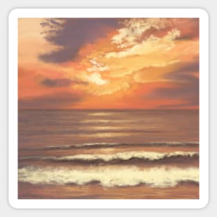 Original Ocean Sunset Artwork Sticker